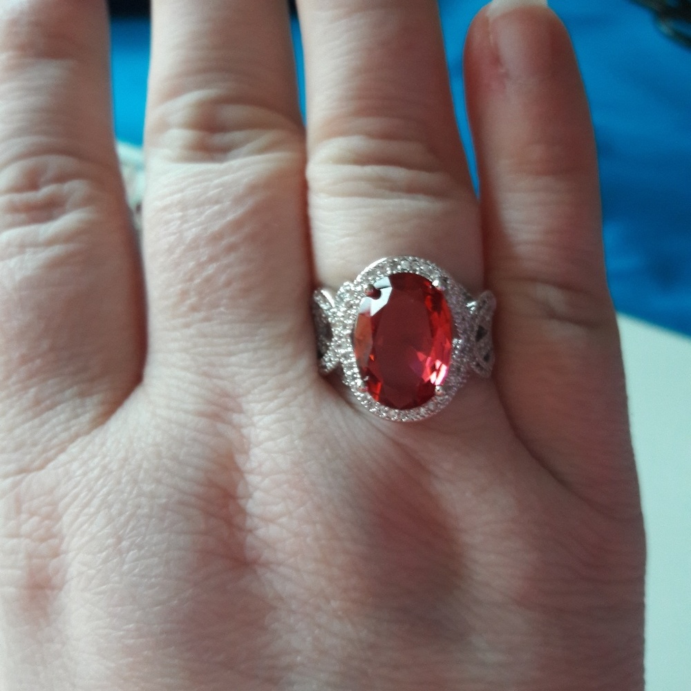925 sterling silver ruby ring - Picture 3 of 3